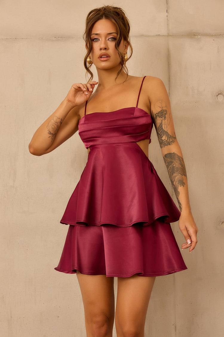 Carmen Mini Dress - Plum for women