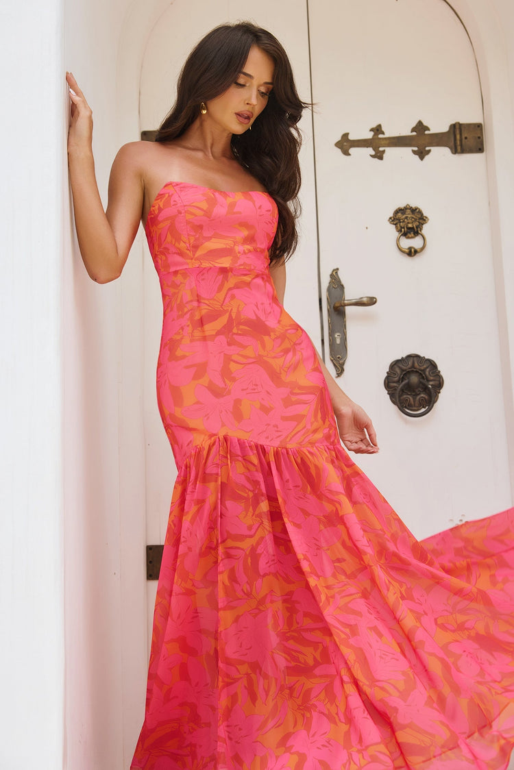 Carnival Colors Maxi Dress - Red for women