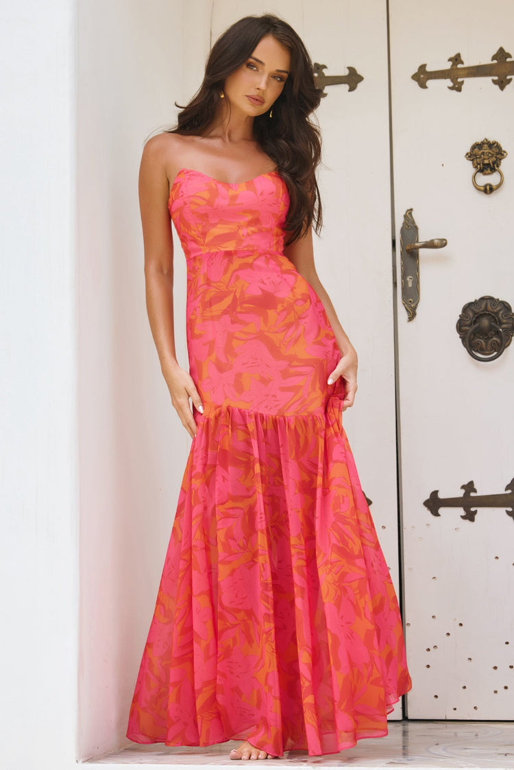 Carnival Colors Maxi Dress - Red for women