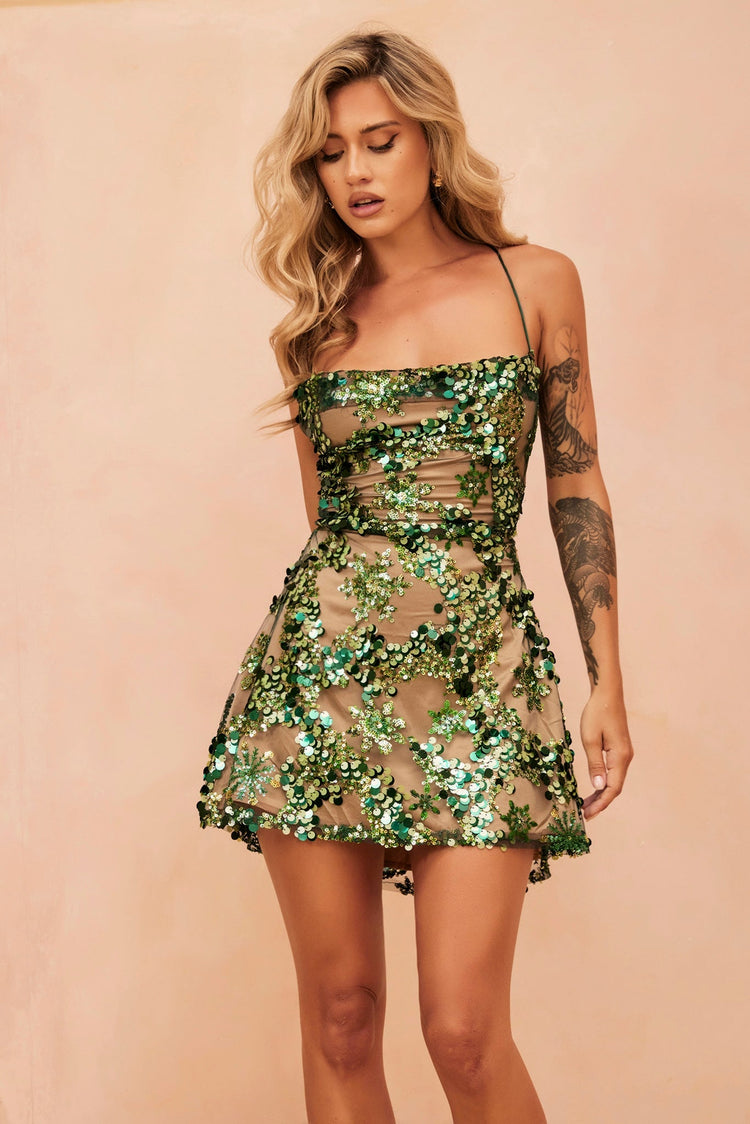 Champagne Eyes Mini Dress