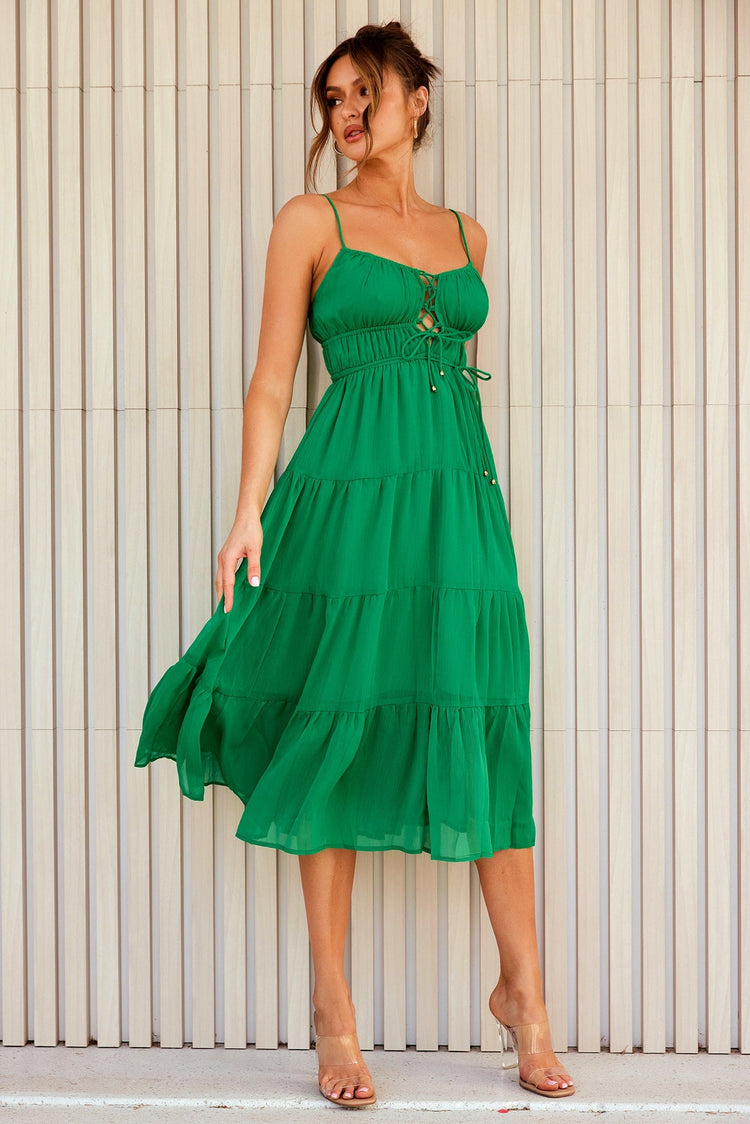 Changing Focus Midi Dress - Emerald for women