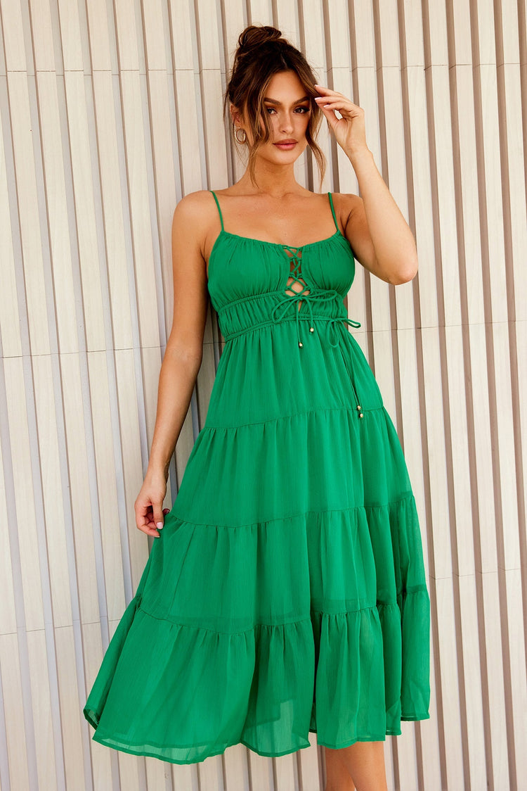 Changing Focus Midi Dress - Emerald for women