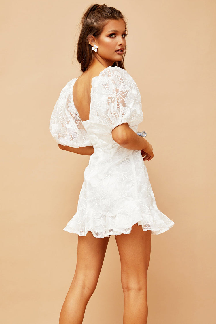 Clarissa Lace Mini Dress - White for women