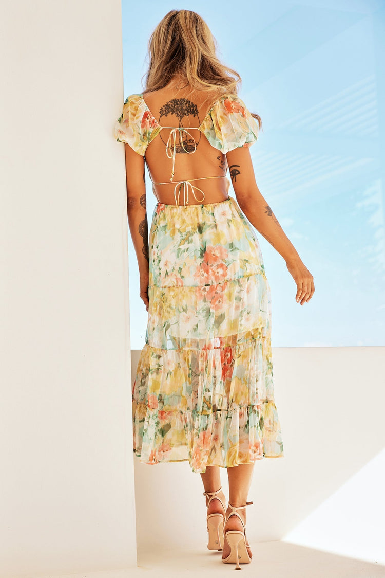 Close To Me Midi Dress - Yellow for women