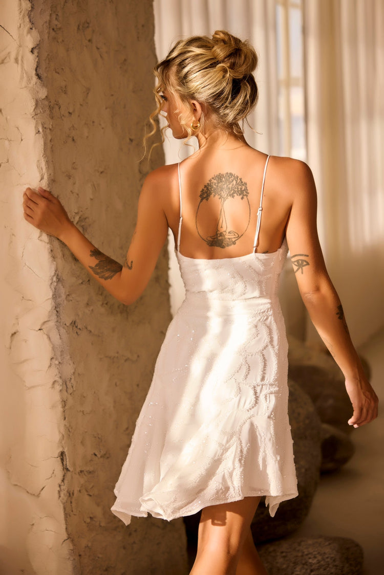 Coconico Beaded Mini Dress - White for women