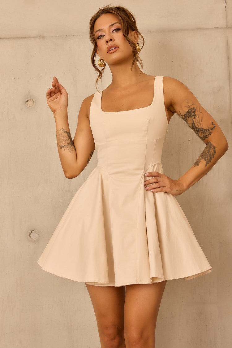 Crimson Whirl Woven Mini Dress - Ivory for women