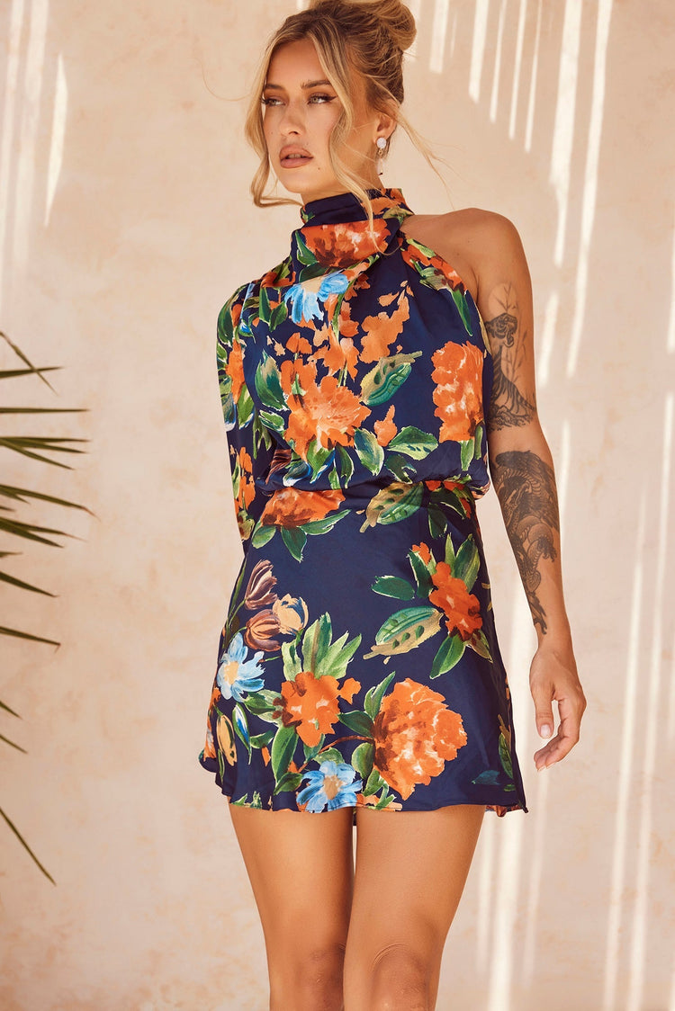 Dance Forever Mini Dress - Navy Multi for women