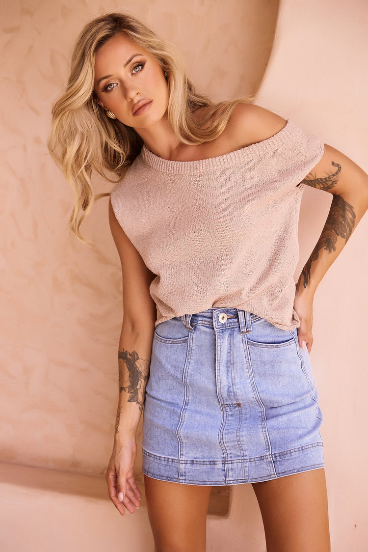 Dance In The Sun Knit Top - Mocha for women