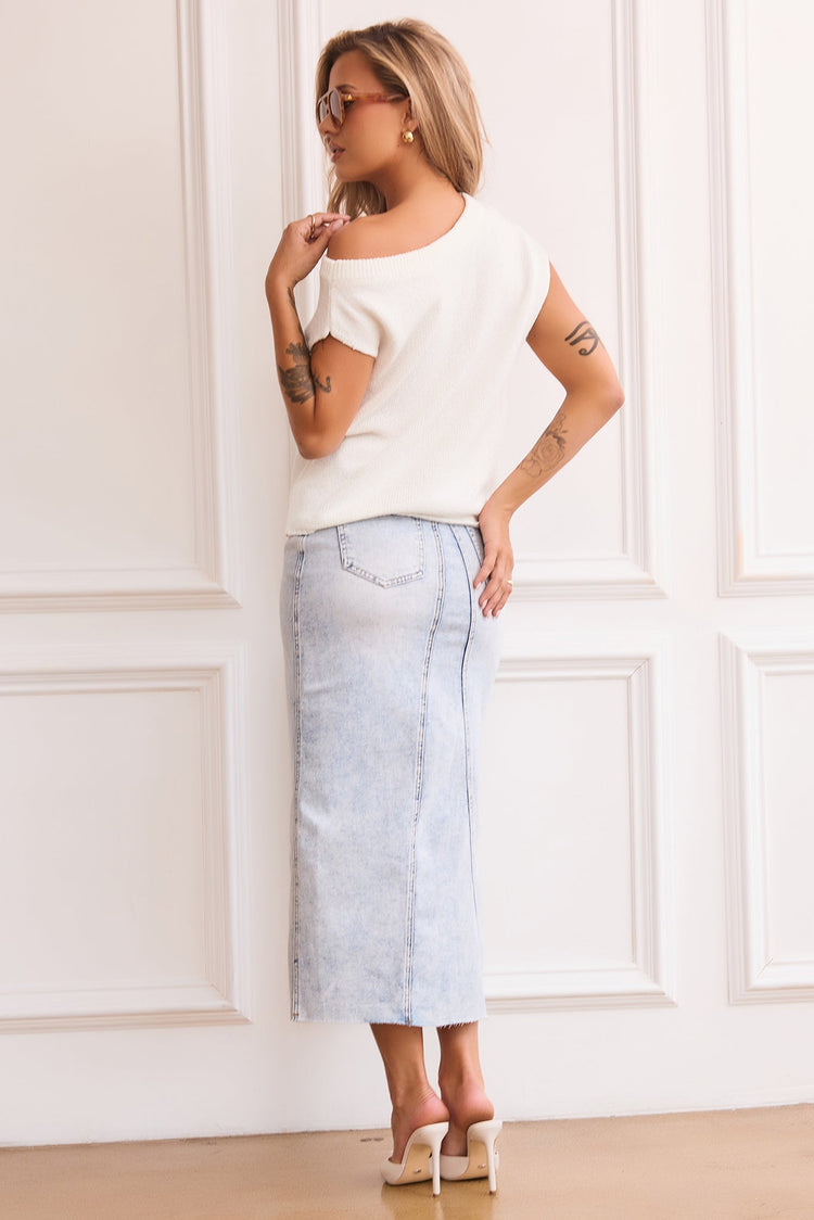 Dance In The Sun Knit Top - White for women