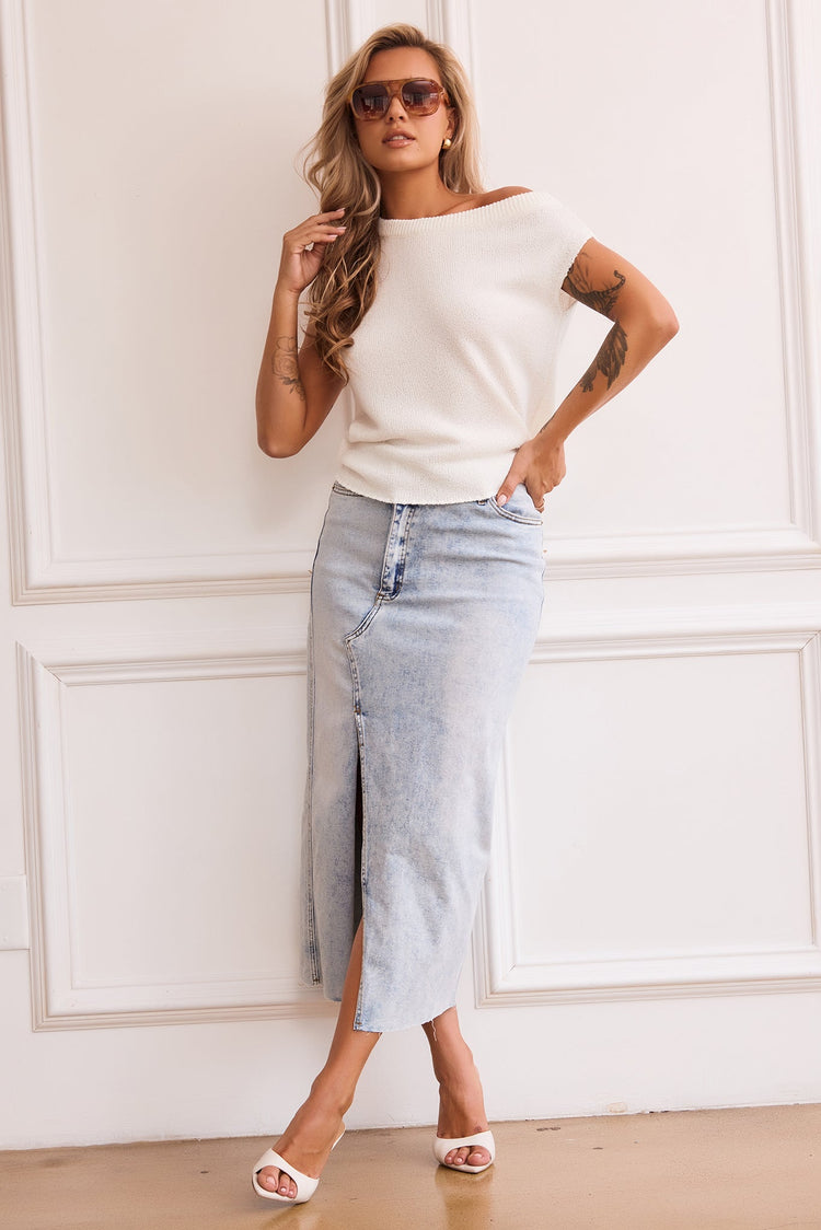 Dance In The Sun Knit Top - White for women
