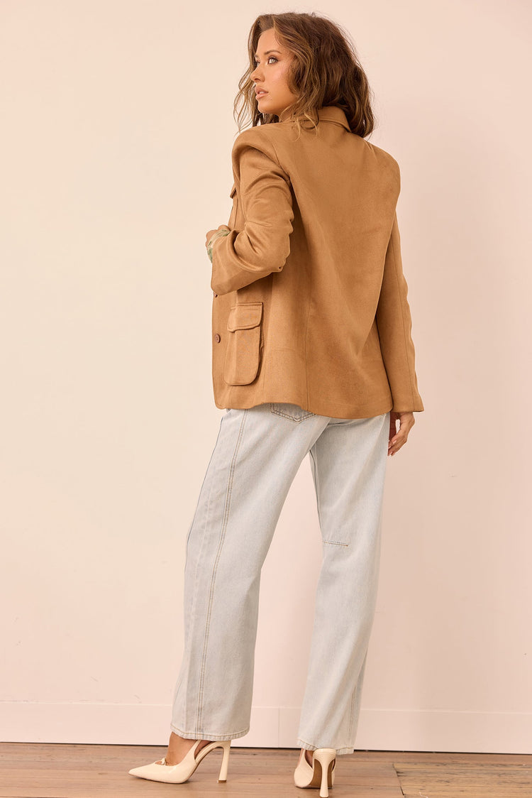 Desert Muse Vegan Suede Jacket - Toffee Brown for women