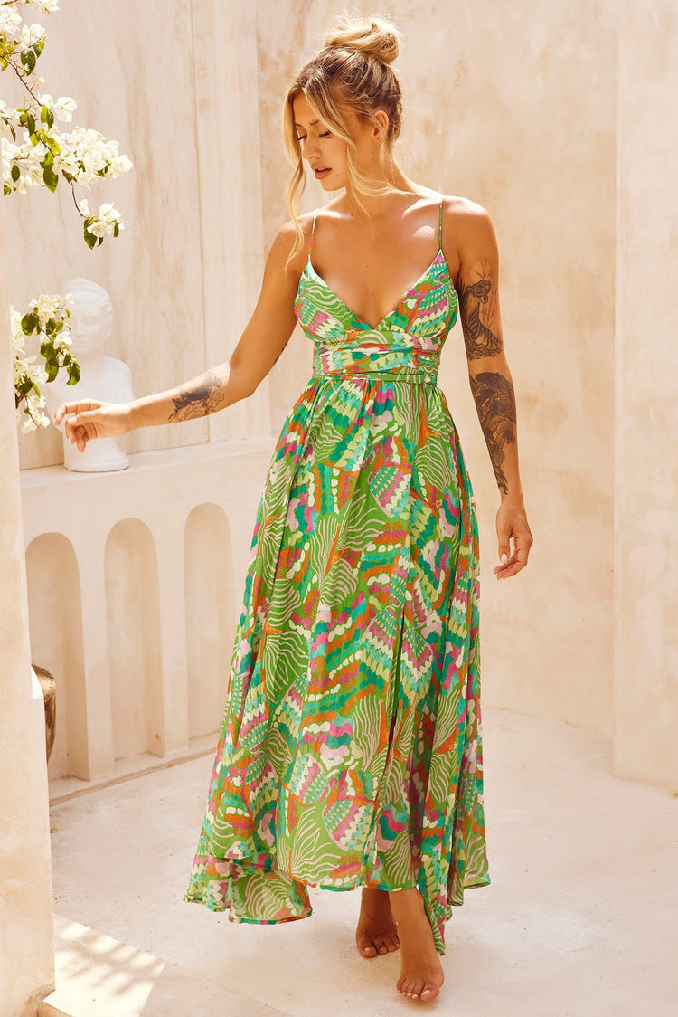 Everywhere Beyond Maxi Dress - Green Multi for women