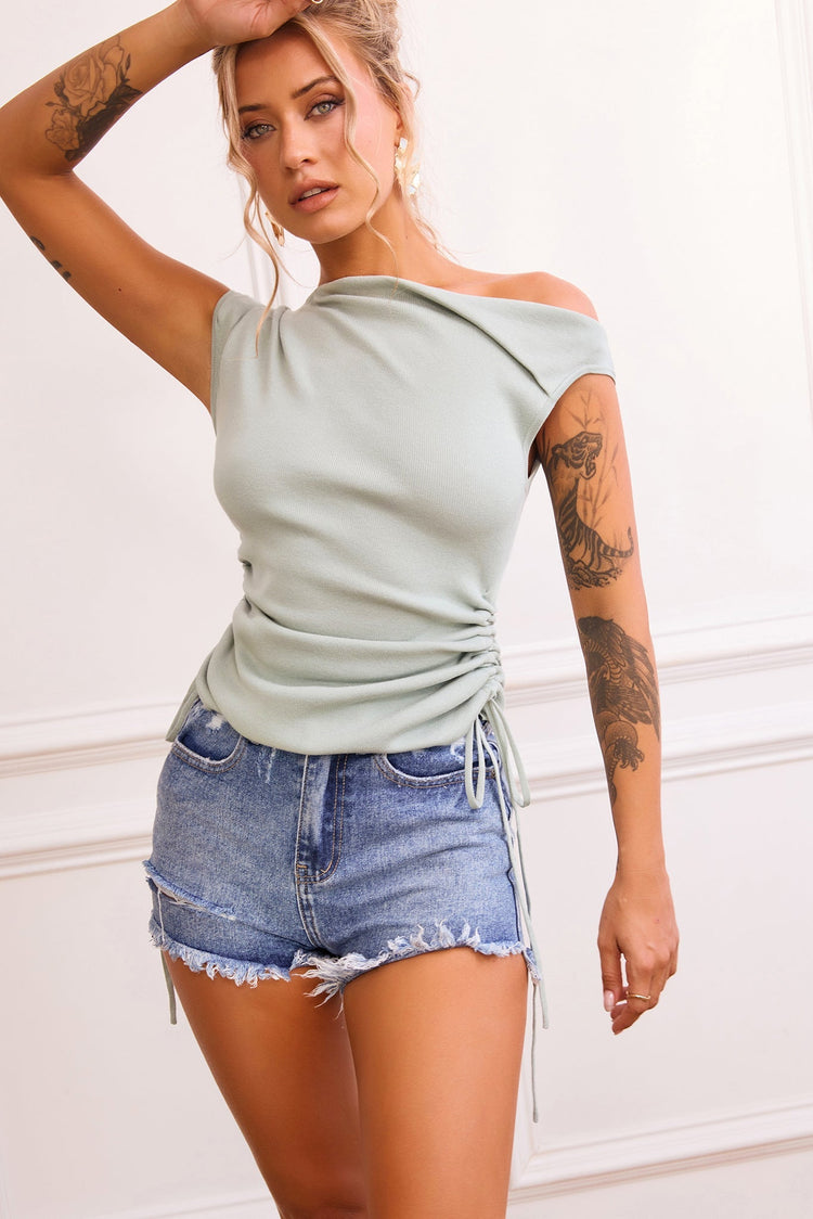 Eyes On Me Knit Top - Sage for women