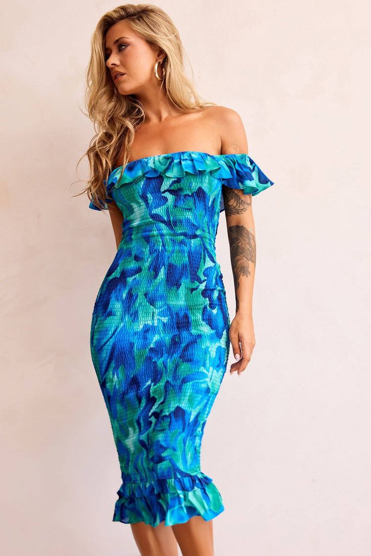 Fireball Midi Dress - Blue Multi for women