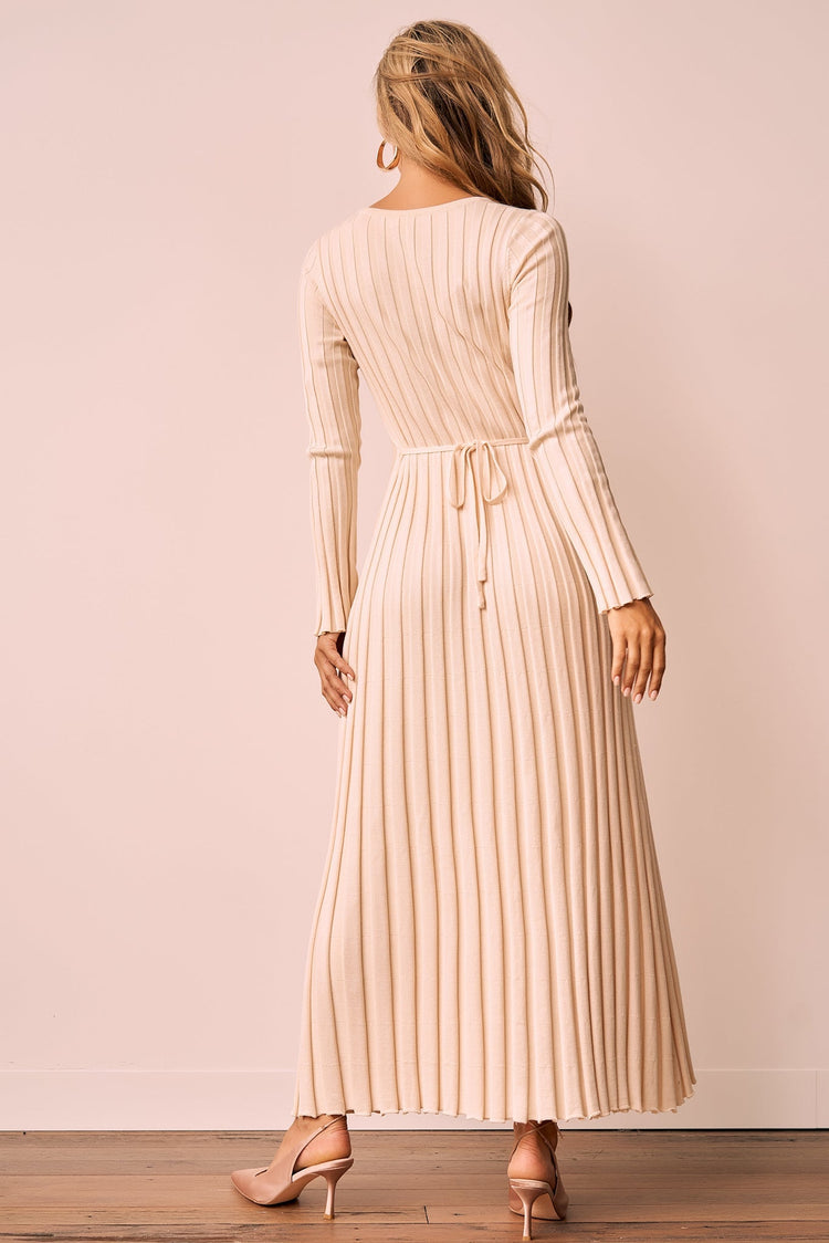 Flutter By Me Knit Maxi Dress - Beige for women