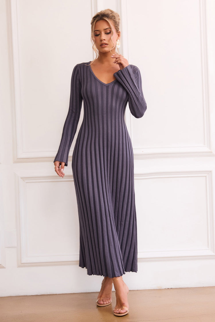Flutter By Me Knit Maxi Dress - Blue for women