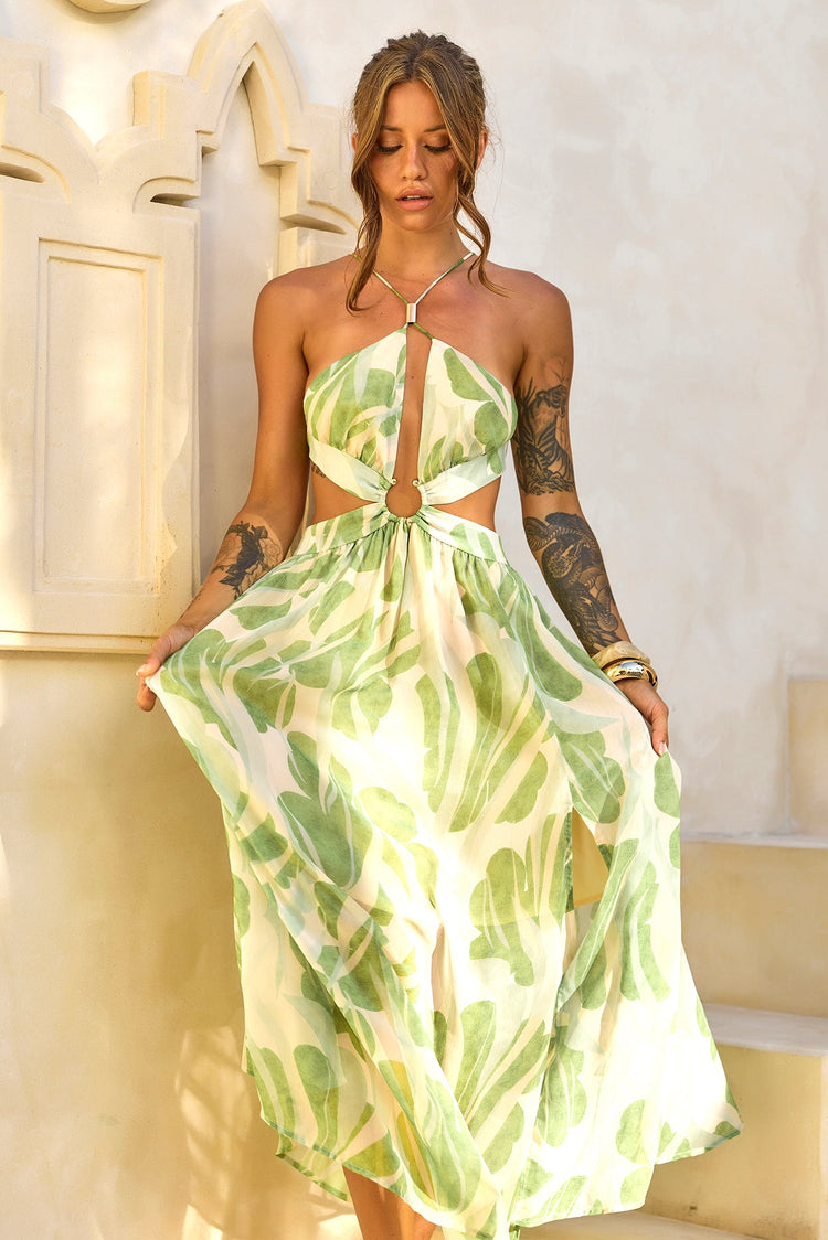 Forest Favors Maxi Dress - Green for women