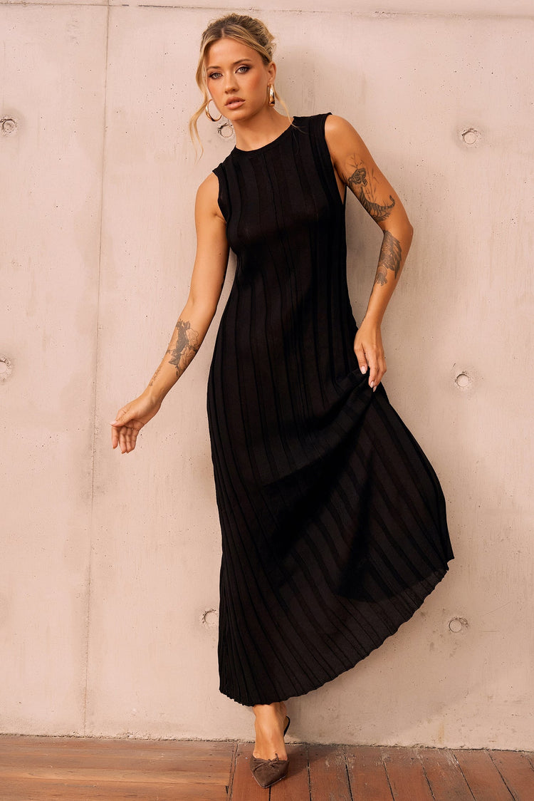Francis Knit Maxi Dress - Black for women