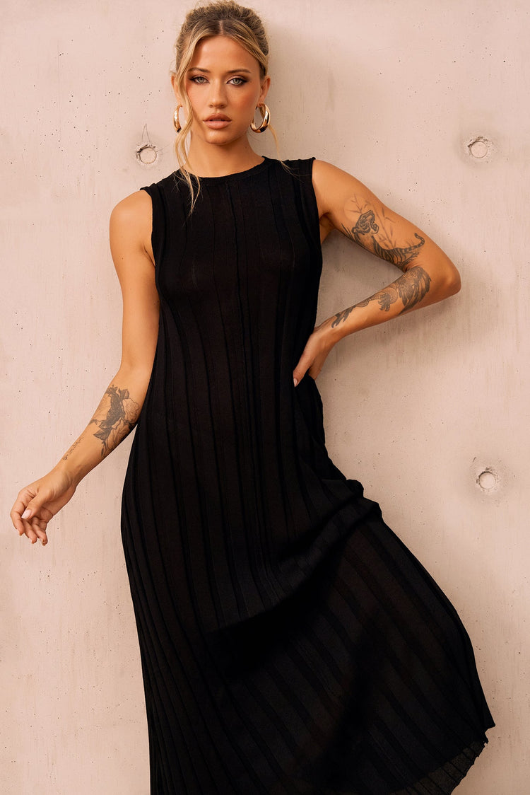 Francis Knit Maxi Dress - Black for women