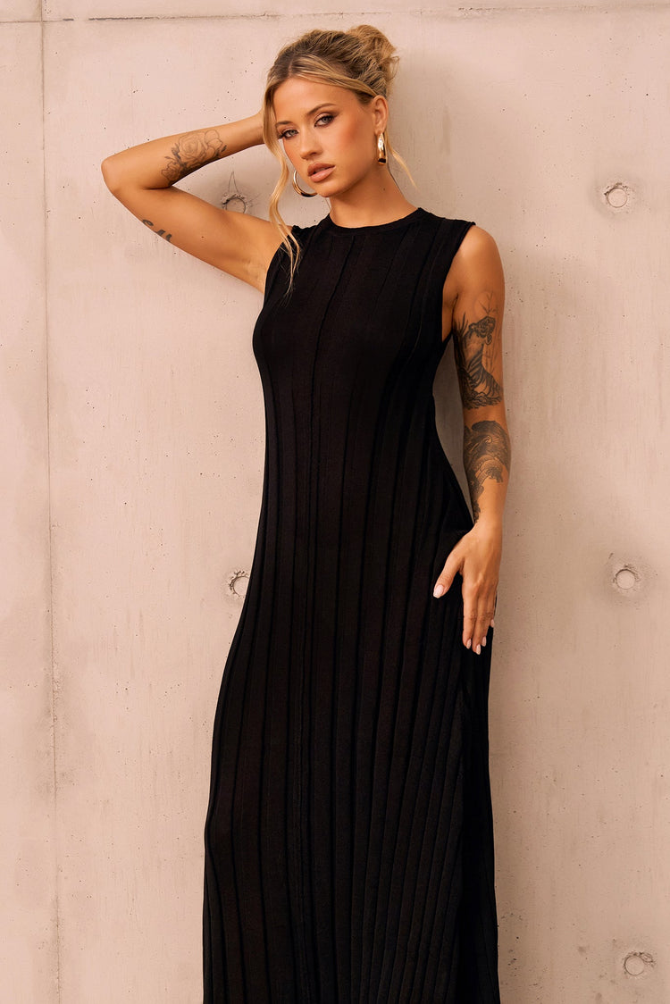 Francis Knit Maxi Dress - Black for women