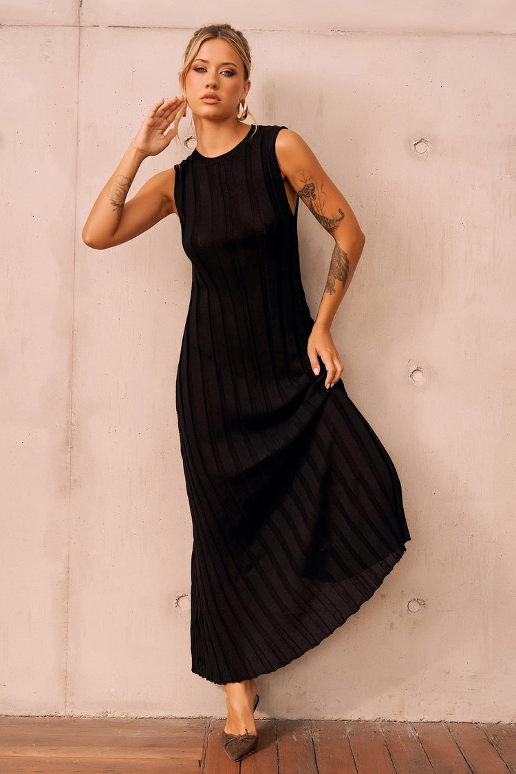Francis Knit Maxi Dress - Black for women