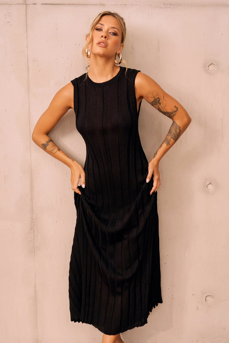 Francis Knit Maxi Dress - Black for women
