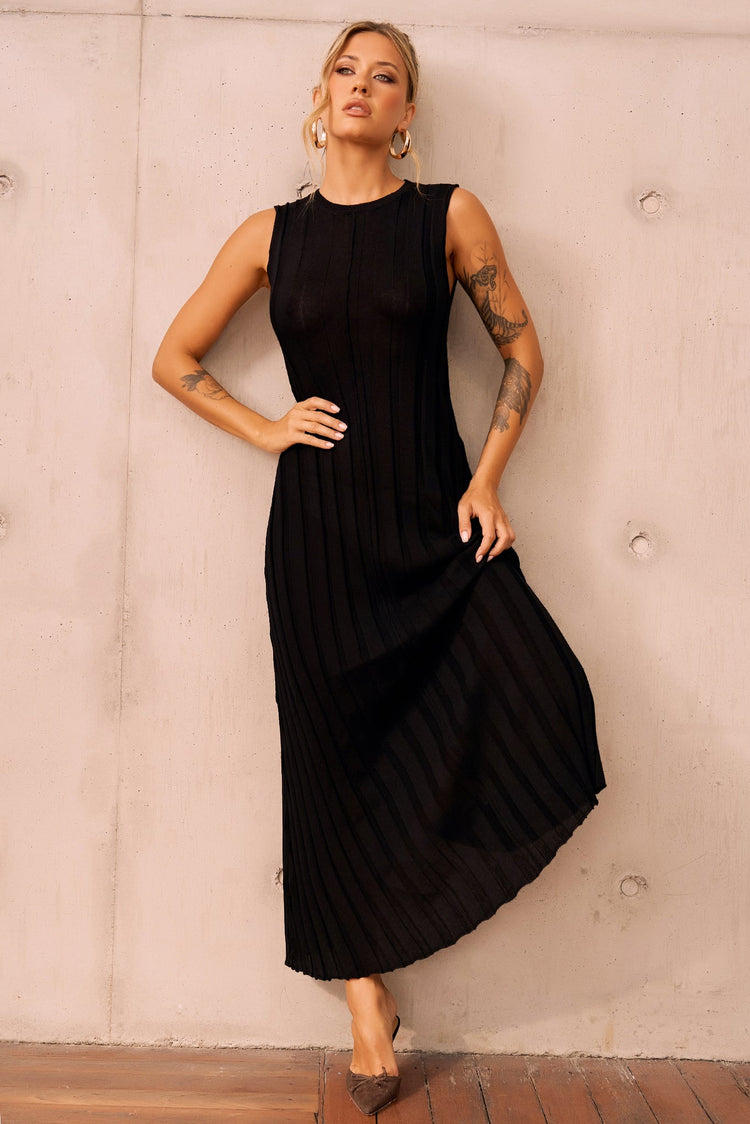 Francis Knit Maxi Dress - Black for women