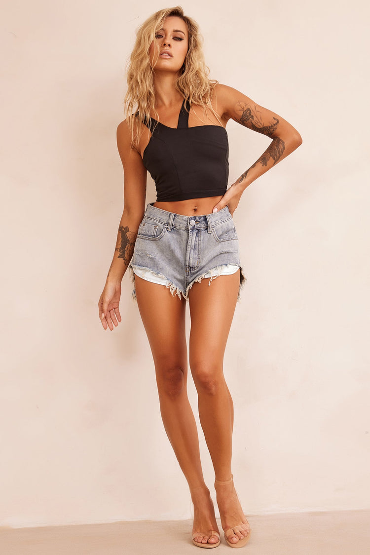 Free Tomorrow Denim Shorts - Washed Blue for women
