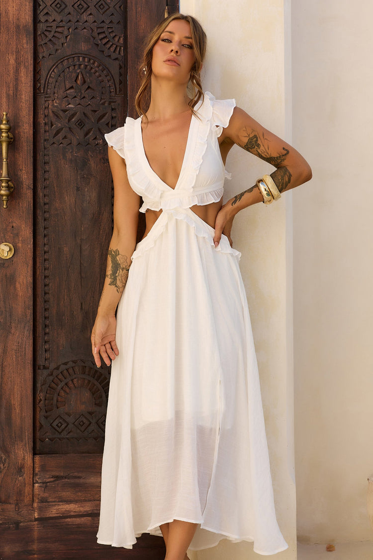 Gaining Ground Midi Dress - White for women