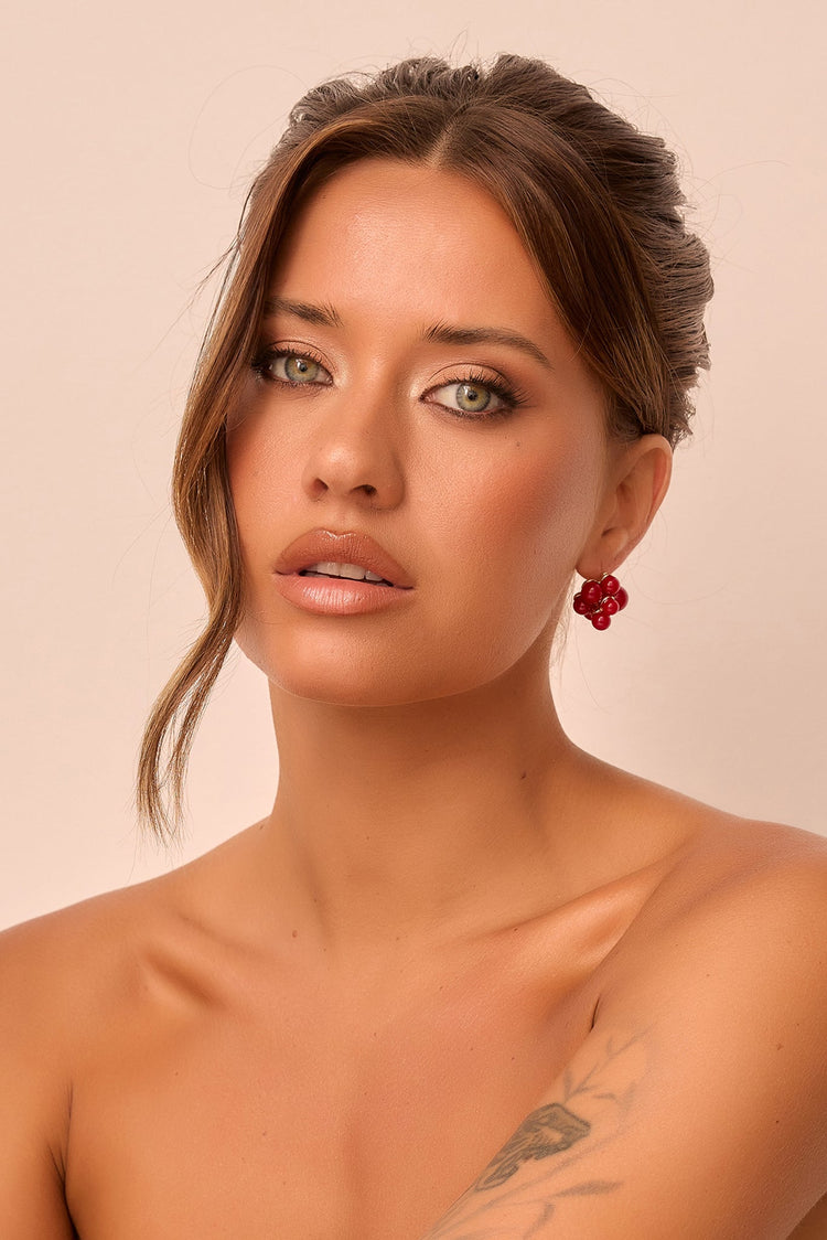 Garnet Whimsy Earrings - Red for women