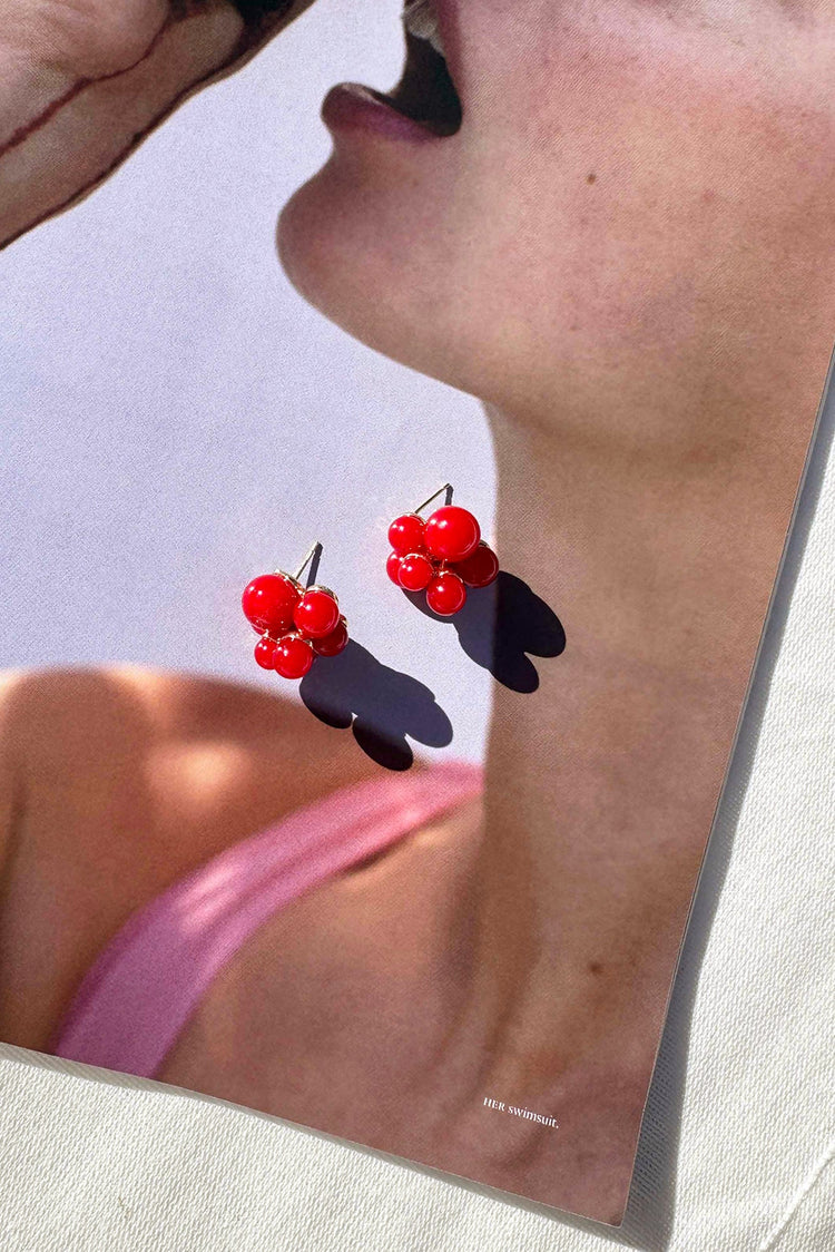 Garnet Whimsy Earrings - Red for women