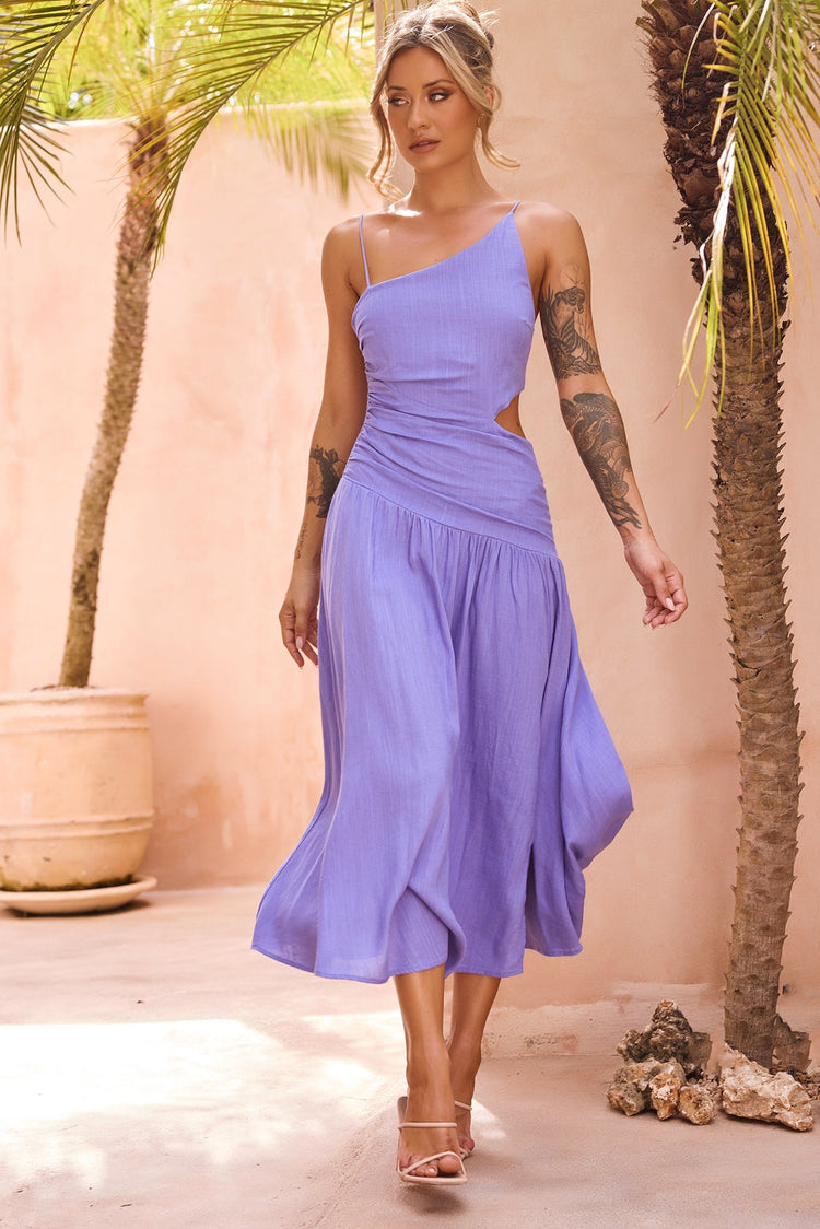 Going Somewhere Midi Dress - Cornflower for women