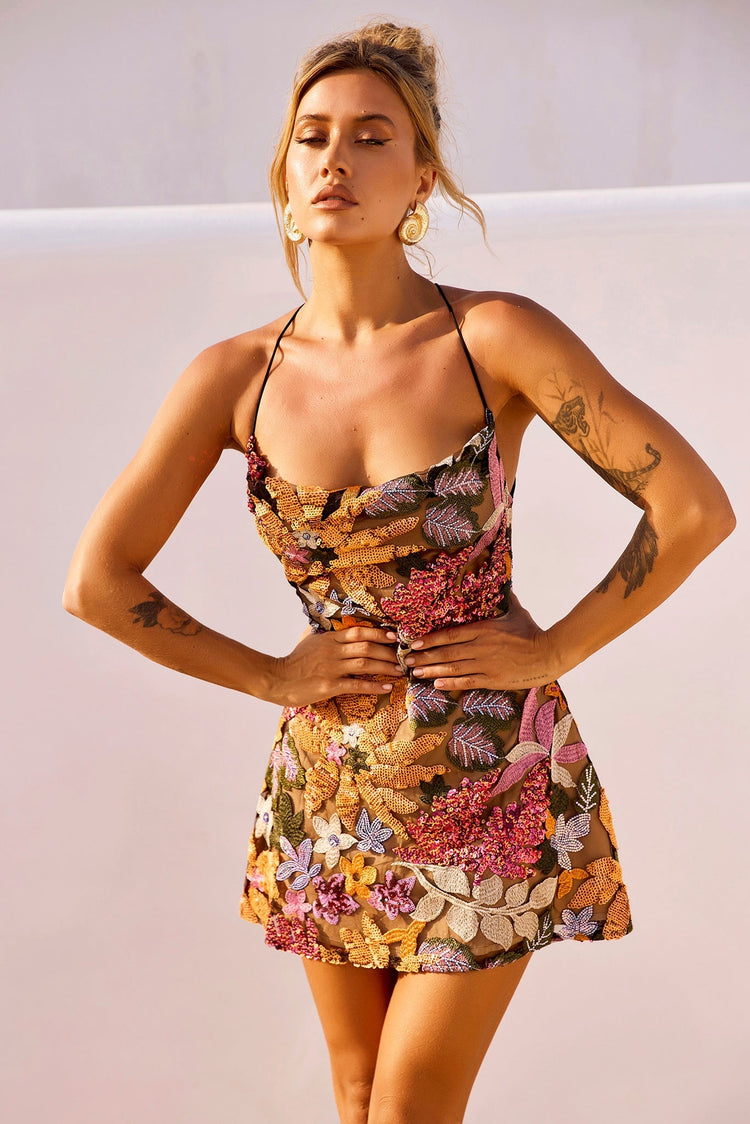 Golden Market Mini Dress - Multi for women