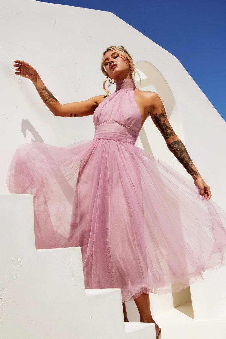 Her Statement Midi Dress - Blush for women