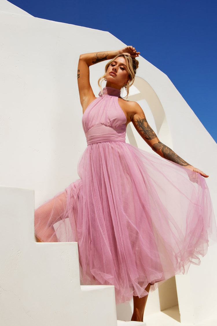 Her Statement Midi Dress - Blush for women