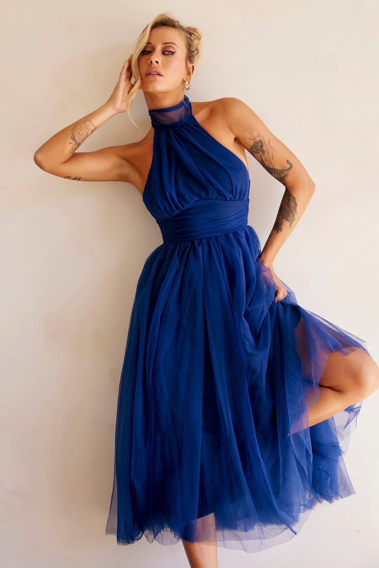 Her Statement Midi Dress - Navy for women