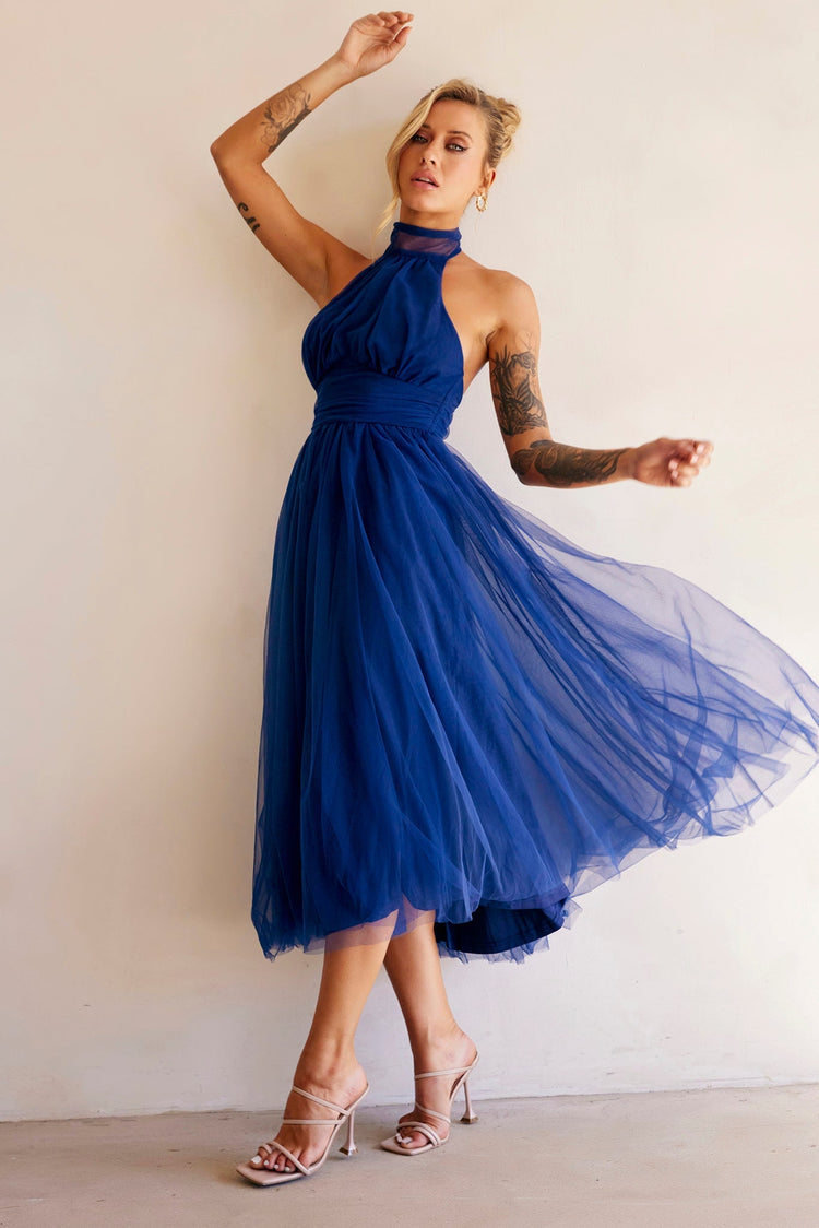 Her Statement Midi Dress - Navy for women