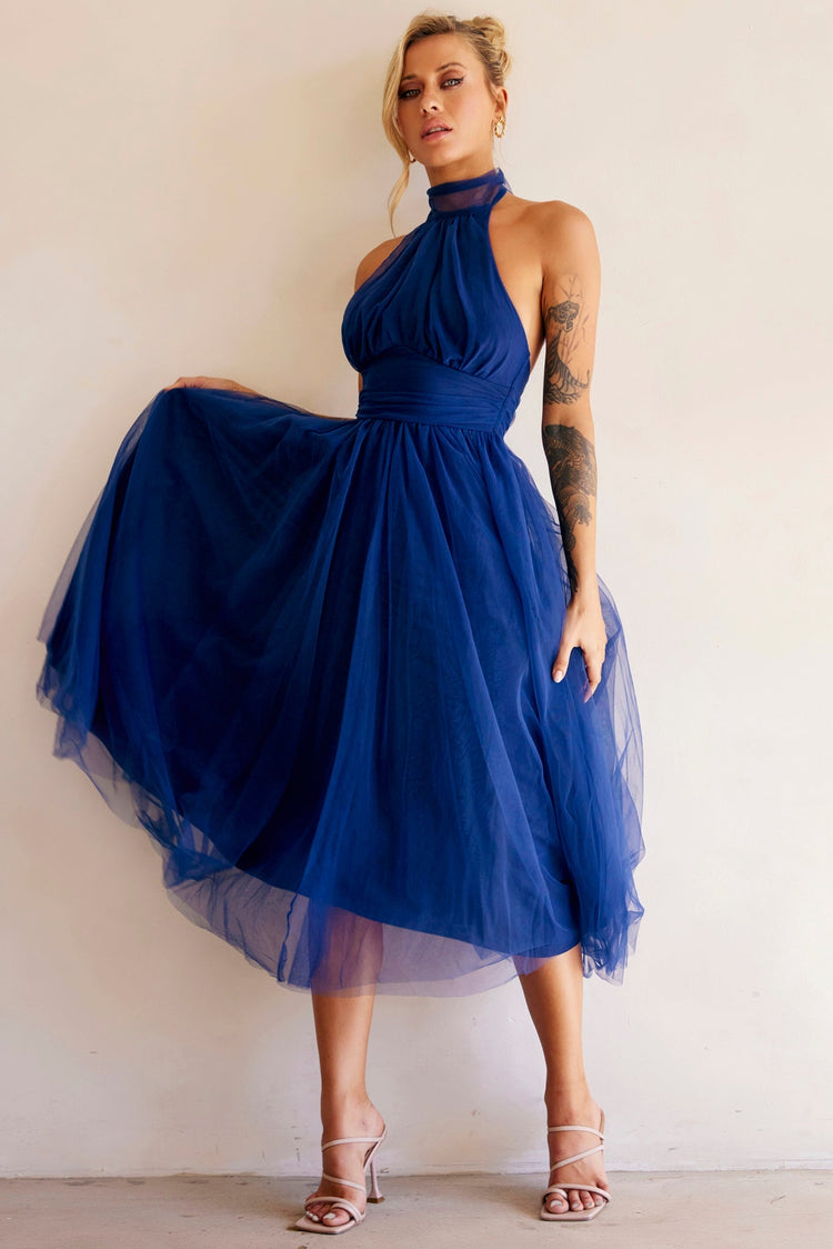 Her Statement Midi Dress - Navy for women