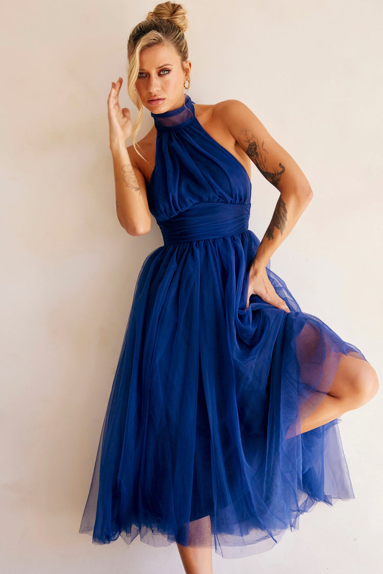 Her Statement Midi Dress - Navy for women