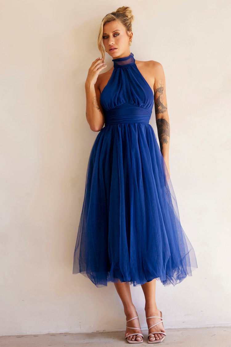 Her Statement Midi Dress - Navy for women