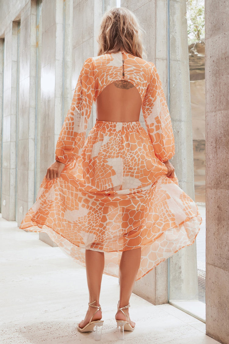 Here & There Maxi Dress - Orange for women