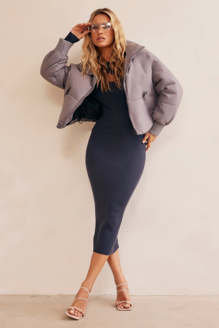 Higher Love Oversize Puff Jacket - Grey for women