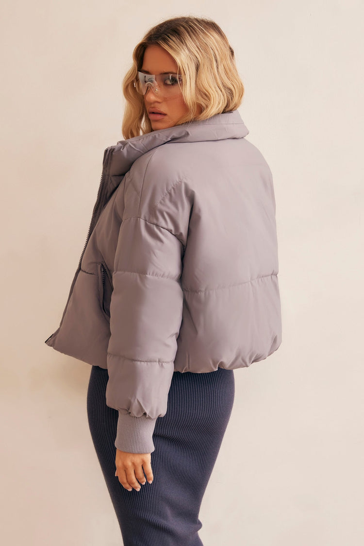 Higher Love Oversize Puff Jacket - Grey for women