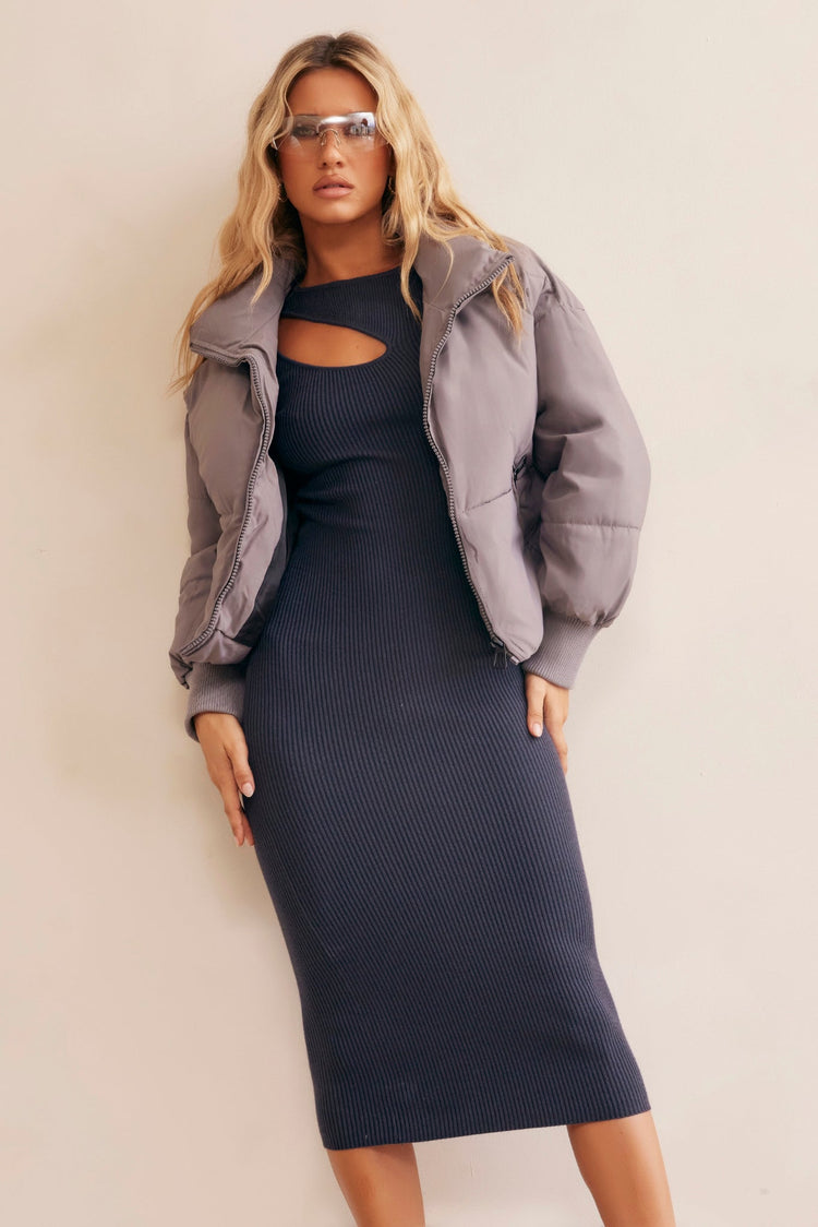 Higher Love Oversize Puff Jacket - Grey for women