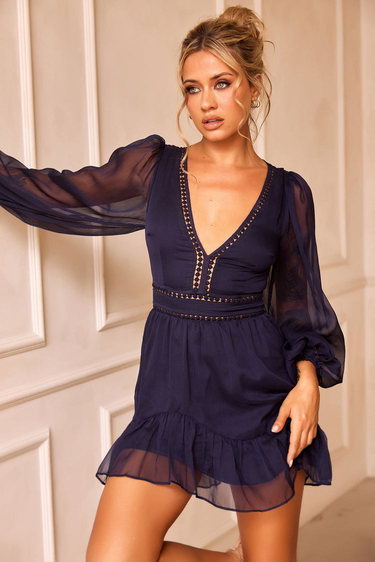 In Heaven Mini Dress - Navy for women