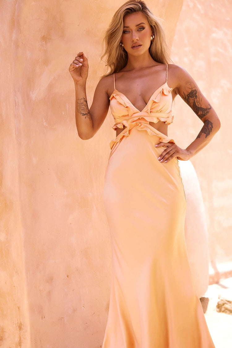In Her Eyes Maxi Dress - Apricot for women
