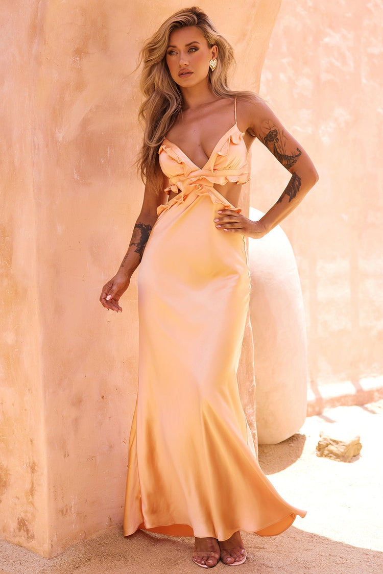 In Her Eyes Maxi Dress - Apricot for women