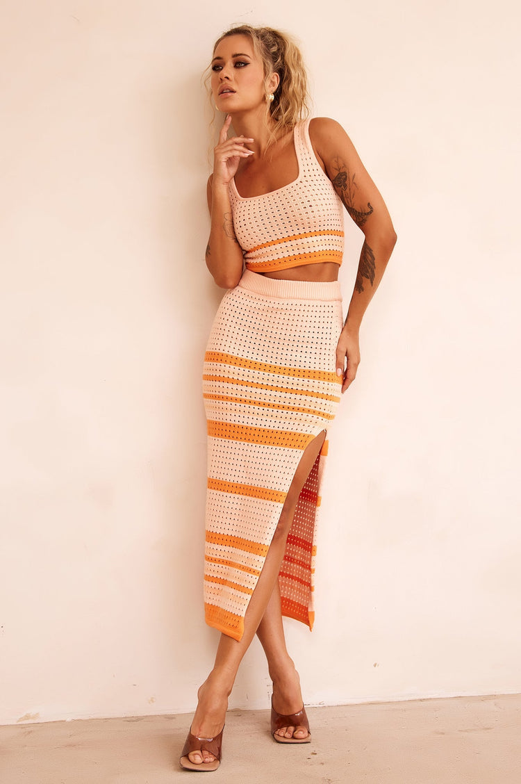 In The Groove Cropped Top - Orange for women