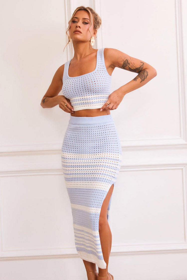 In The Groove Midi Skirt - Blue for women
