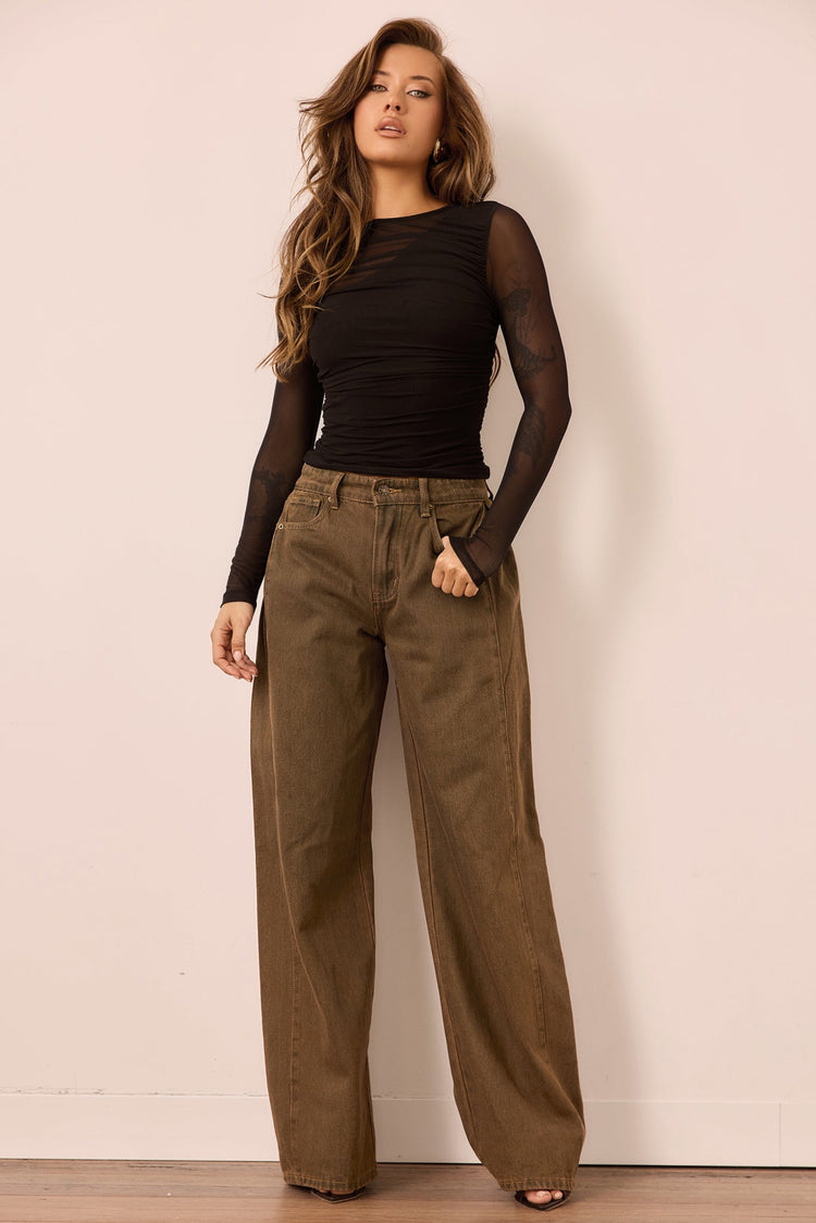 Just Like Me Mesh Top - Black for women